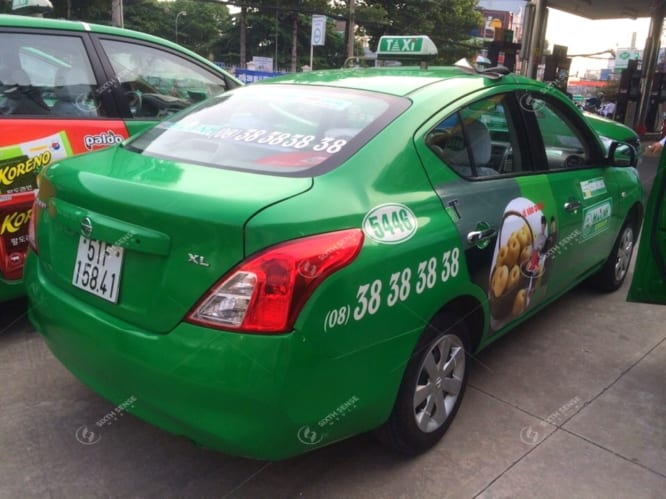 Quảng cáo trên cửa xe Taxi Mai Linh - Hoa Quả Hàn Quốc
