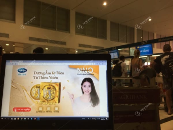 Mega Lifesciences quảng cáo wifi tại sân bay Nội Bài