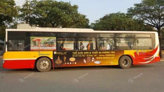 Quảng cáo xe bus tại Hà Nội của khách hàng MOLUX