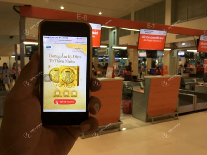 Quảng cáo Wifi Marketing tại sân bay