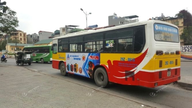 Motor Hồng Ký quảng cáo trên xe bus tại Miền Bắc