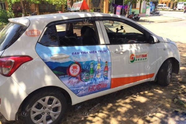 Quảng cáo trên xe Sun Taxi khu vực miền Trung, Tây Nguyên và Nam Bộ