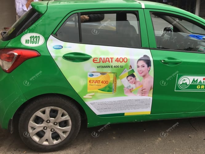 Mega We Care quảng cáo trên taxi toàn quốc 2017