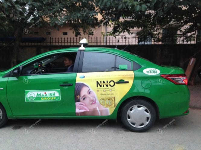 Quảng cáo trên xe taxi Mai Linh tại Đắk Lắk