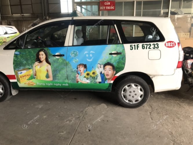 Quảng cáo trên taxi 2019 - Mega We Care