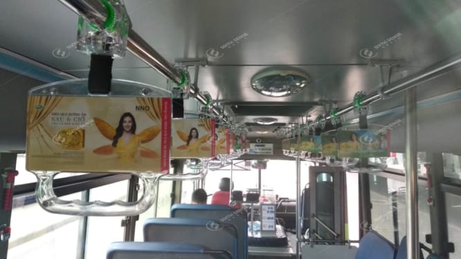 Quảng cáo trên tay cầm xe bus - Mega We Care