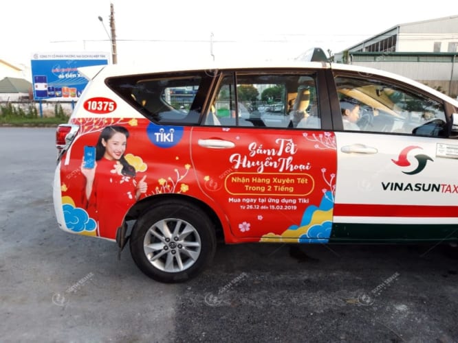 Quảng cáo trên xe taxi VinaSun tại tỉnh Cà Mau