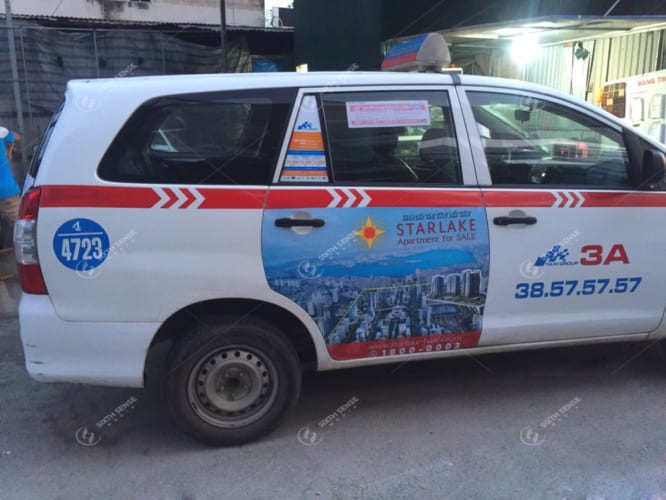 Quảng cáo Khu đô thị tây Hồ Tây Starlake trên taxi Group tại Hà Nội