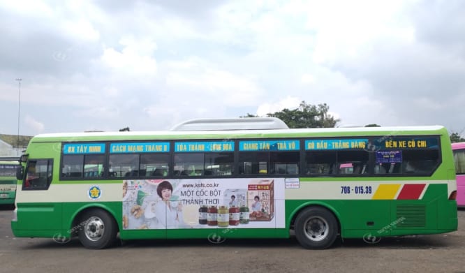 Ngũ cốc KKOH Shaem Hàn Quốc quảng cáo trên xe bus TP HCM - Đồng Nai
