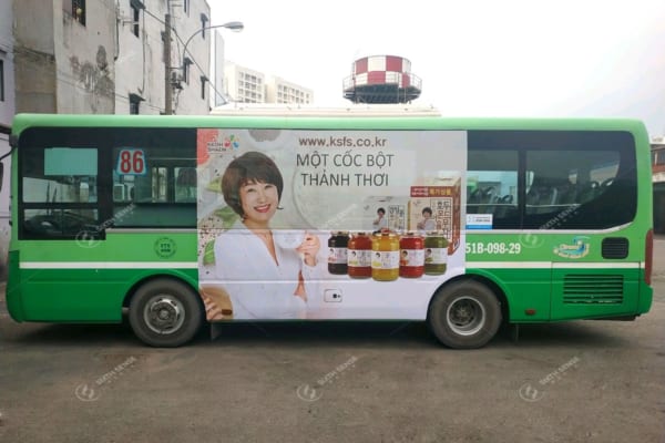 Ngũ cốc KKOH Shaem Hàn Quốc quảng cáo trên xe bus TP HCM - Đồng Nai