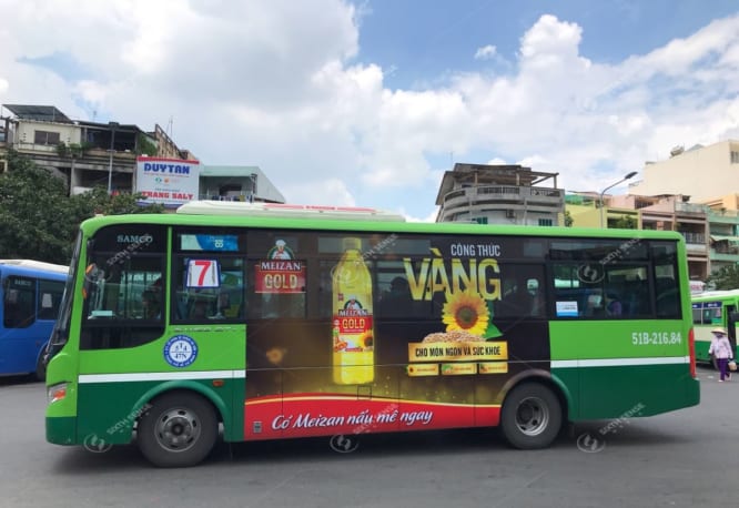 Quảng cáo dầu ăn Meizan Gold trên xe bus toàn quốc