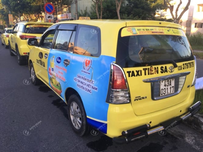 Quảng cáo trên taxi Tiên Sa tại Đà Nẵng - Dầu gạo Simply