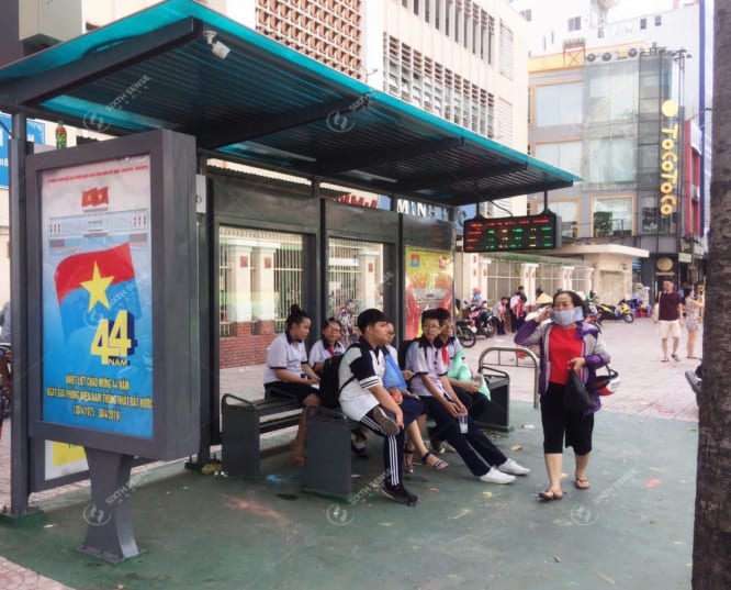 quảng cáo nhà chờ xe buýt ở Hà Nội