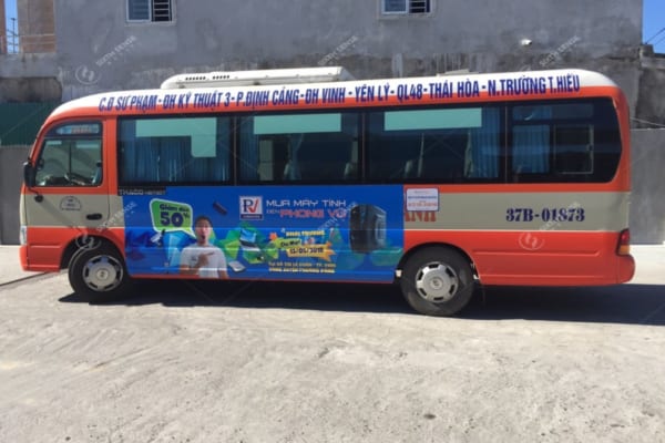 Quảng cáo xe trên xe bus tại TP Vinh Nghệ An