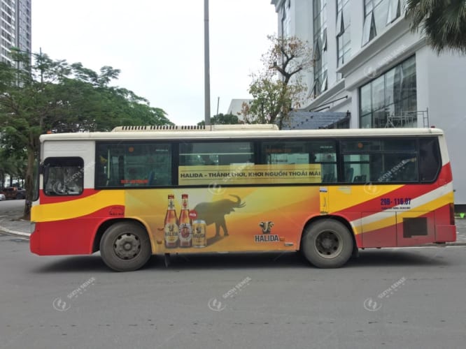 Quảng cáo tràn kính xe bus Hà Nội