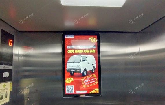quảng cáo Frame trong thang máy