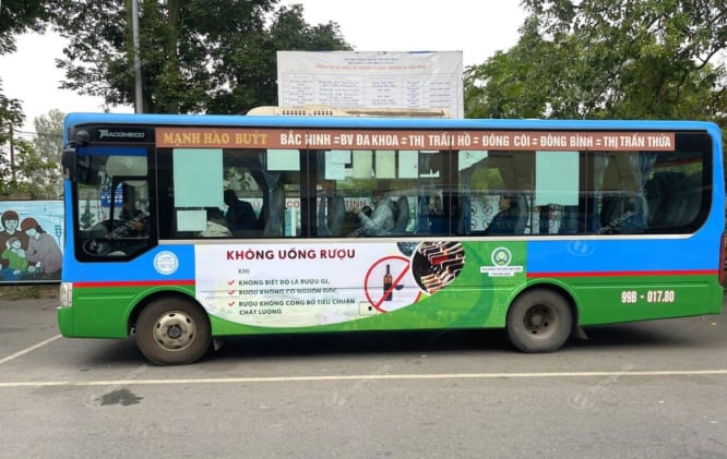 Tuyên truyền về an toàn thực phẩm bằng quảng cáo xe bus tại Bắc Ninh