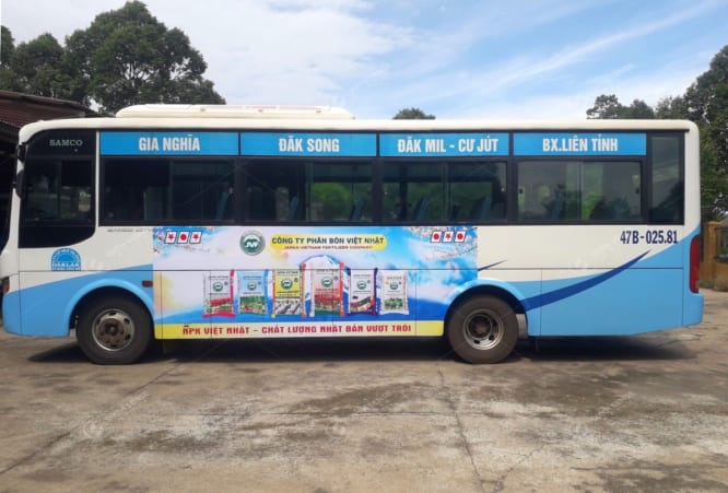 Chiến dịch quảng cáo xe bus tại Đắk Lắk của Phân bón Việt Nhật