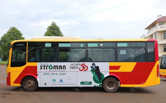 Stroman quảng cáo xe bus Bình Phước