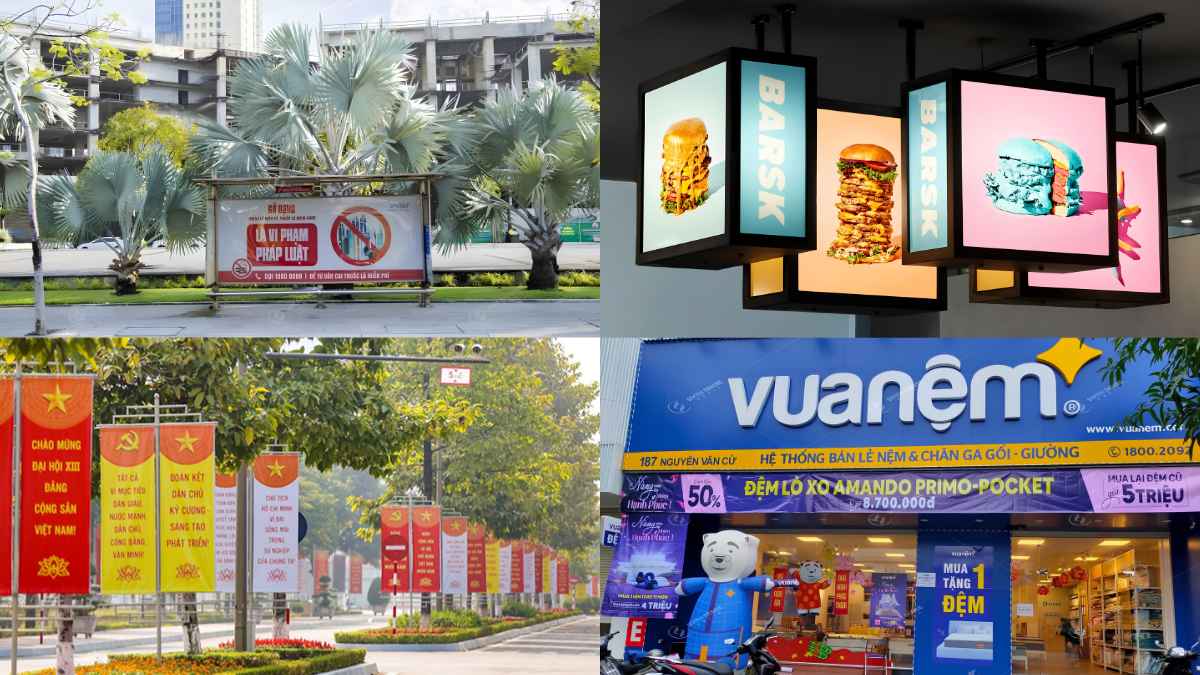 Các Hình Thức Quảng Cáo Ngoài Trời (OOH) Phổ Biến Hiện Nay 3 Quảng cáo tầm thấp là một trong các hình thức quảng cáo ngoài trời giúp tiếp cận khách hàng trực diện ở độ cao ngang tầm mắt tại các khu vực đông người