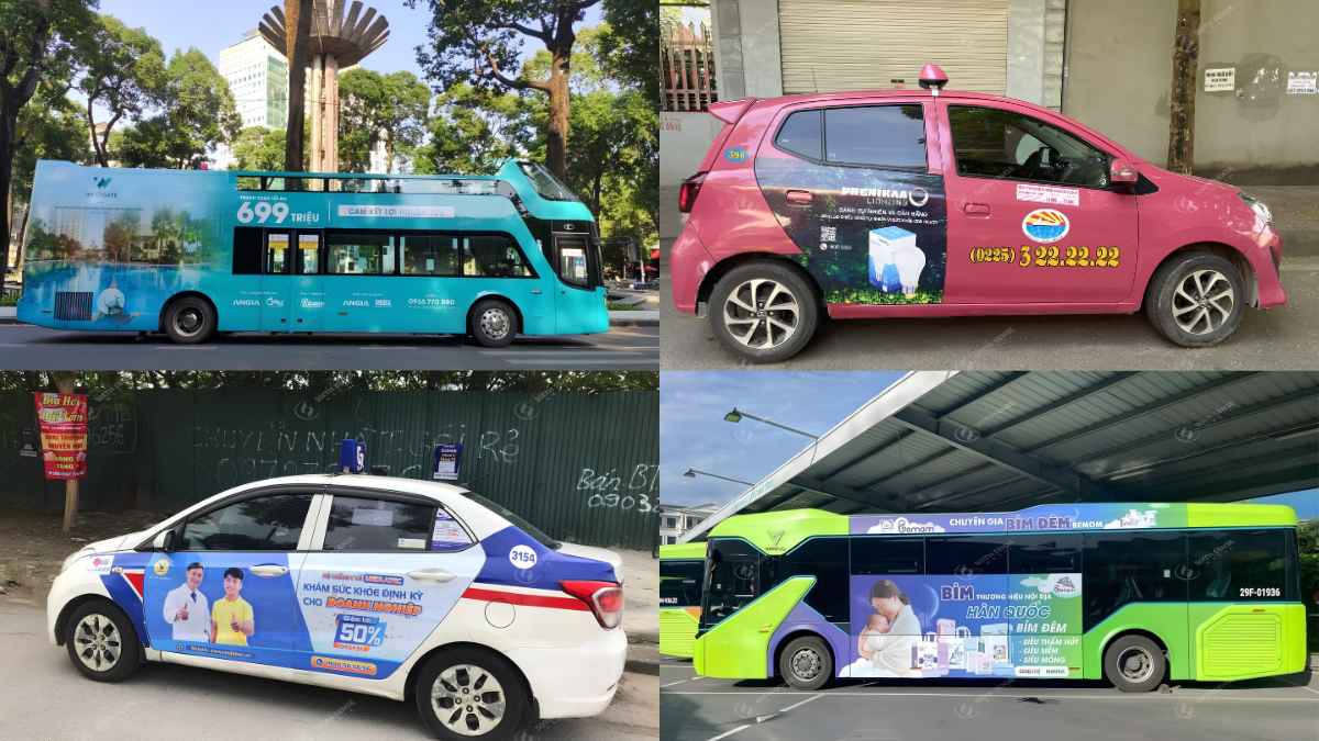 Các Hình Thức Quảng Cáo Ngoài Trời (OOH) Phổ Biến Hiện Nay 4 Quảng cáo trên phương tiện giao thông giúp thương hiệu mở rộng độ phủ và tăng tần suất tiếp cận khách hàng khi di chuyển